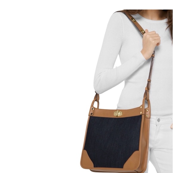 Michael Kors Denim Canvas & Leather Sullivan Messenger Bag - Picture 1 of 7